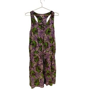 NEXT TALL Purple and Green Geometric Pattern Racerback Romper Size 16 TALL VGUC